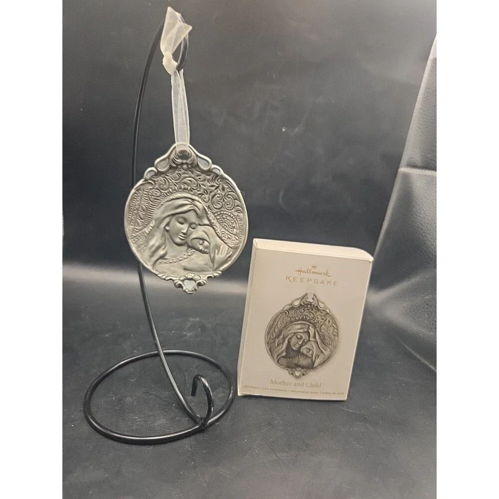 Hallmark Keepsake Pewter Christmas Ornament Mother And Child By Joanne Eschrich